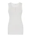 The Row Ribbed Texture Tank Top With Button Detail In White