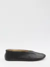 The Row Stella Slipper Leather Ballerinas In Black