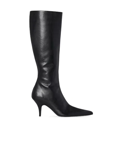 The Row Sling Boot 80mm Leather Boots In Black