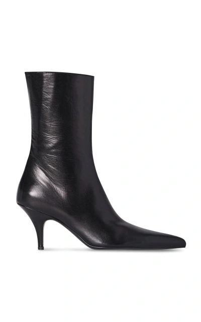 The Row Sling Leather Ankle Boots In Black