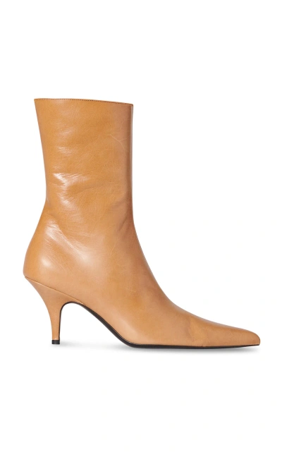 The Row Sling Leather Ankle Boots In Tan