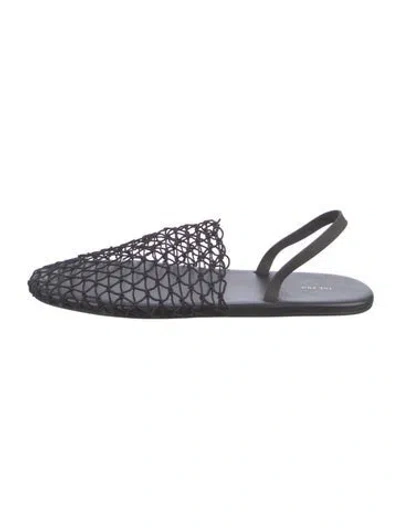 Pre-owned The Row Slingback Mesh Slingback Flats In Black
