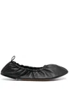 The Row 10mm Hereditas Leather Ballerina Flats In Black