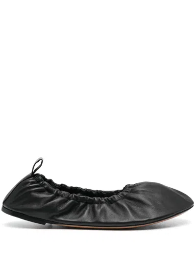 THE ROW SLIP-ON LEATHER BALLERINA SHOES