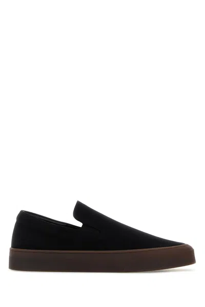 The Row Black Fabric Mh Slip Ons In Multi