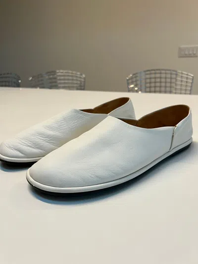 Pre-owned The Row Slip On White Loafer. Size 42