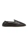 The Row Nappa Leather Casa Ballerinas Elasticated Back In Black