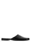 The Row Penelope Leather Pointed Toe Slippers In Black