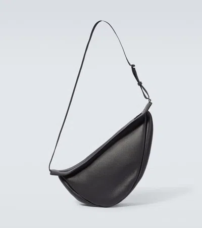 The Row Slouchy Banana Large Leather Shoulder Bag In Black