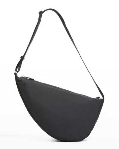 The Row Slouchy Banana Two Crossbody In Nylon Canvas In Black