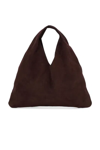 The Row Womens Bindle Small Suede Top Handle Bag Brown Melange