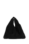 The Row Small Bindle Bag In Suede In Black