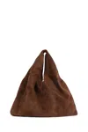 The Row Small Bindle Bag In Suede In Brown