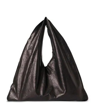 The Row Small Bindle Leather Shoulder Bag In Black