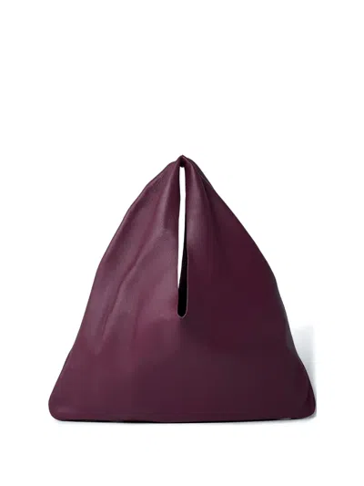 The Row Small Bindle Leather Tote Bag In Red