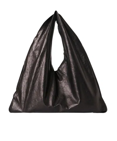The Row Small Bindle Leather Shoulder Bag In Black