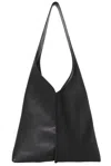 The Row Bindle Small Shoulder Bag In Saddle Leather In Black