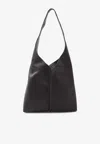 The Row Bindle Small Shoulder Bag In Saddle Leather In Black