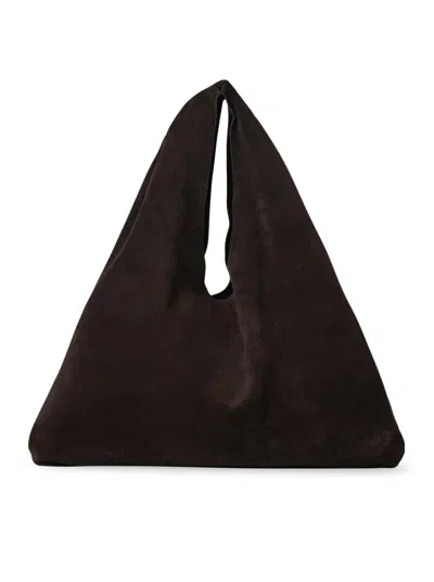 The Row Small Bindle Suede Bag In Brown