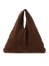 The Row Small Bindle Suede Bag In Brown