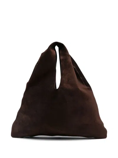 The Row Small Bindle Tote Bag In Esans Espresso Ans
