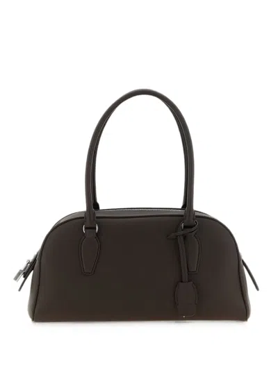 The Row Small India Grained-leather Tote Bag In Brown