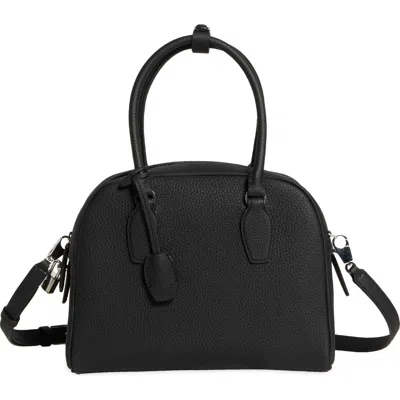 The Row Small India Leather Top Handle Bag In Black Ans