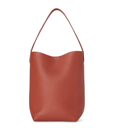 The Row Small Leather N/s Park Tote Bag In Orange