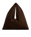 The Row Womens Bindle Small Suede Top Handle Bag Brown Melange In Black