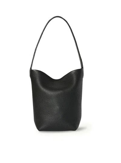 The Row Small N/s Park Leather Tote Bag In Black