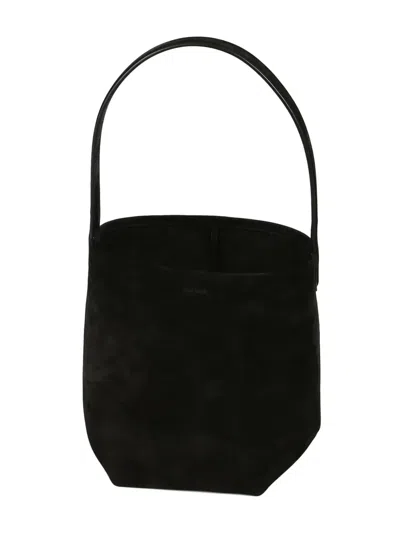 The Row Small N/s Park Leather Tote Bag In Black