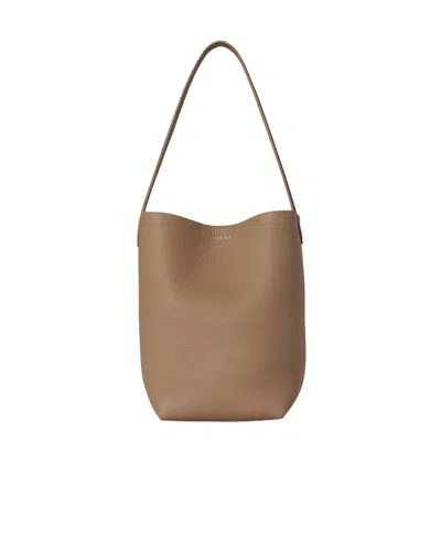 The Row Small N/s Park Logo Tote In Brown