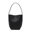 The Row Park Leather Tote Bag In Black