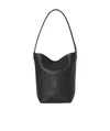 The Row Park Small Leather Shoulder Bag In Black
