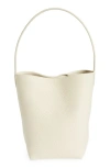 The Row Small Park North/south Leather Tote In Ivory Pld