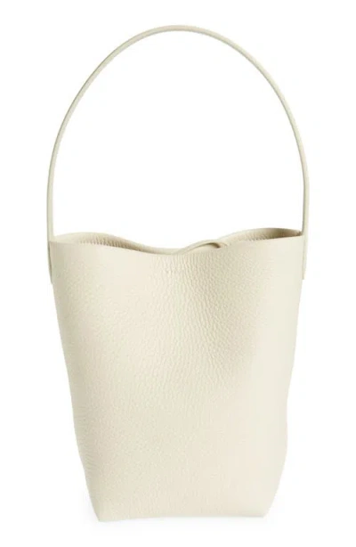 The Row Small Park North/south Leather Tote In Ivory Pld