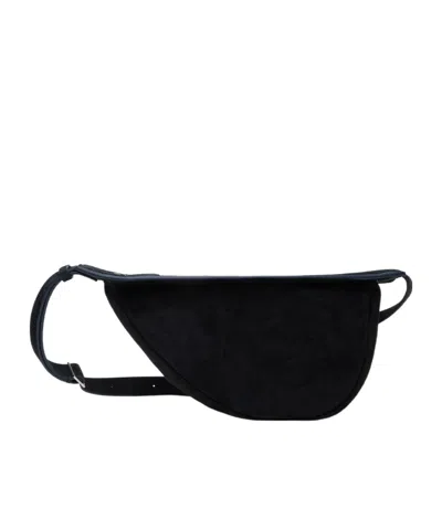 The Row Small Slouchy Banana Crossbody Bag In Black