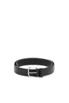 The Row Black Buckled Leather Belt In Black