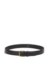 The Row Smooth Square Buckle Leather Belt In Black