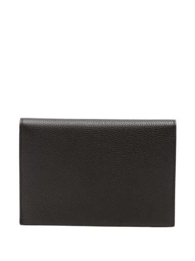 The Row Snap-closure Leather Wallet In Black