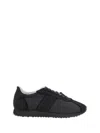 The Row Velvet Adjustable Sneakers Suede Finish In Black