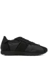 The Row Velvet Adjustable Sneakers Suede Finish In Black+light Grey