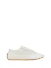 The Row Bonnie Suede Mesh Sneakers In Ivory/white