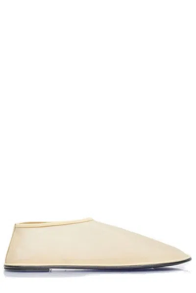 The Row Sock Flat Shoes In Beige