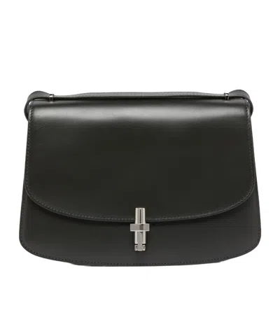 The Row Sofia 10 Clamshell Saddle Bag In Black