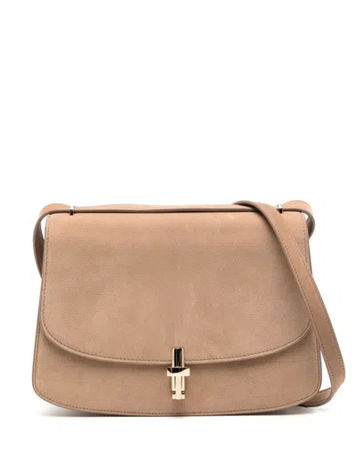 The Row Sofia 10 Suede Shoulder Bag In Tundra Lg