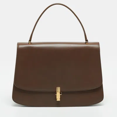 Pre-owned The Row Sofia 11.75 Brown Leather Top Handle Bag