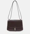 The Row Sofia 8.75 Leather Shoulder Bag In Dark Brown
