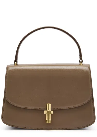The Row Sofia 8.75 Leather Top Handle Bag In Brown