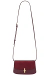 The Row Sofia E/w Crossbody In Lux Grained Calfskin And Nubuck With Silver Hardware In Syram Red & Chianti